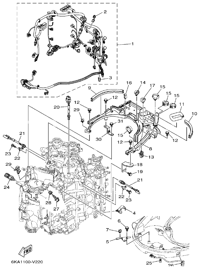 Yamaha F300FST, FL300FST, F300FST2, FL300FST2 ELECTRICAL 4 parts diagram